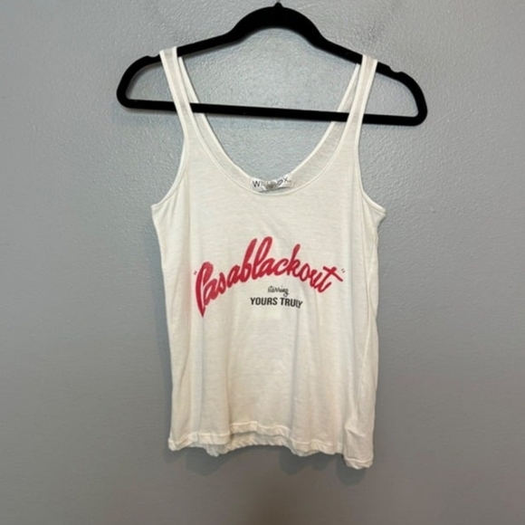 NWT Women's Wildfox Casablackout Starring Yours Truly Tank Top - Picture 2 of 9